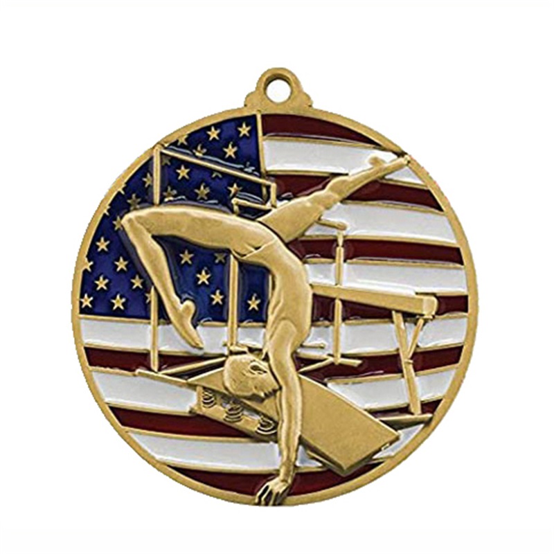 18 -karatowy kwadratowy prostokąt Medalion Medalion Rytmiczny Medal gimnastyki