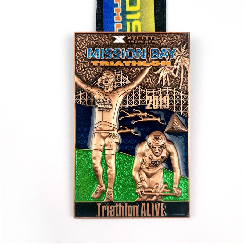 Niestandardowy logo metalowy metal sportowy dla hurtowni Medal Triathlon