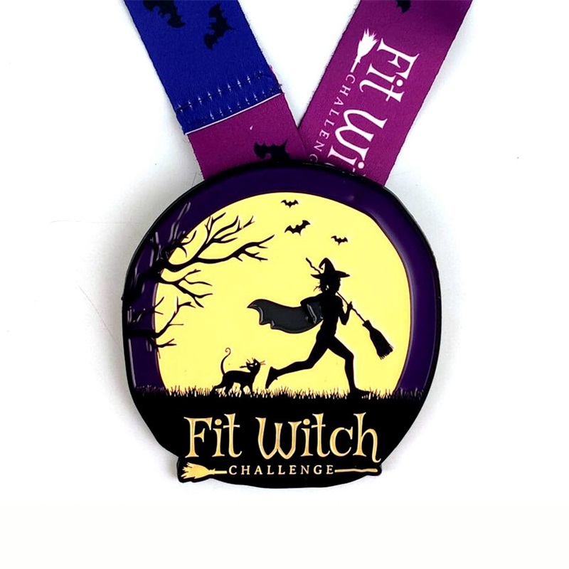 Dostosowane metalowe medale 3Dna imprezy sportowe z wstążką wisiant Luminous Metal Sport Medals Halloween Shine in the Dark Medal