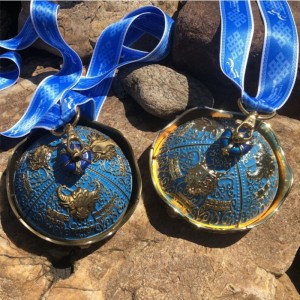 Kolorowa szkliwa sublimacja drukowana puste stopa cynku okrągłe obracające się medal sportowy podnoszący ciężarów